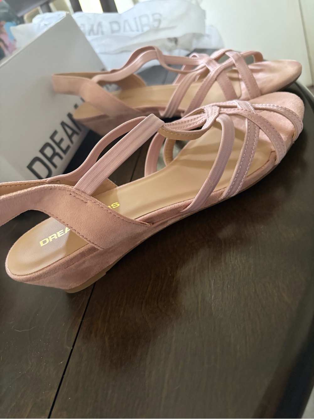 Dream Pairs Blush Pink Strappy Slingback Sandals